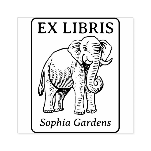 Tampons Encreurs Ex Libris - Eléphant indien (Impression)