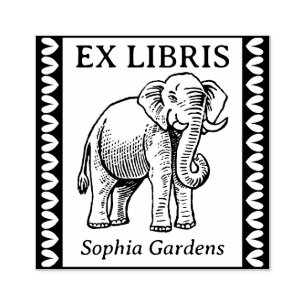 Tampons Encreurs Ex Libris - Elephant Indien - Bordé