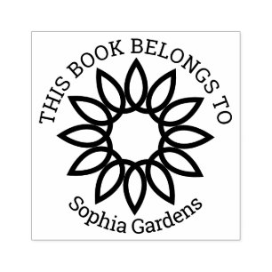 Tampons Encreurs Ex Libris - Fleur géométrique 01