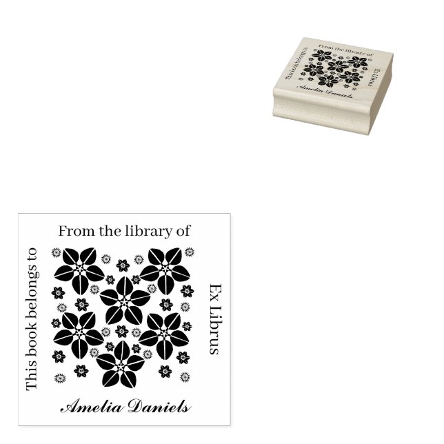 Tampons Encreurs ex-libris fleur orientale (Tamponné)