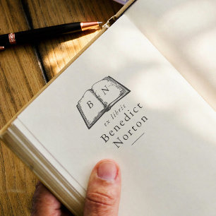 Tampons Encreurs Ex Libris Initiales de Livre Dessinés à la Main Vi
