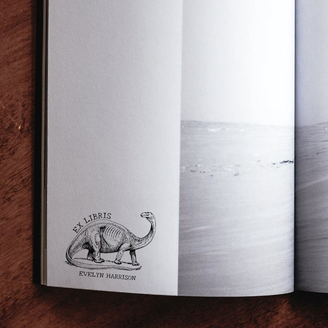 Tampons Encreurs Ex Libris Livre Moderne Dinosaure Étiquette de Liv (Créateur téléchargé)