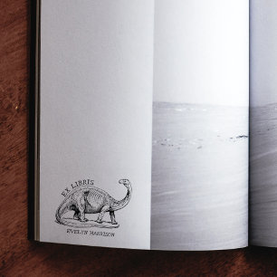 Tampons Encreurs Ex Libris Livre Moderne Dinosaure Vintage