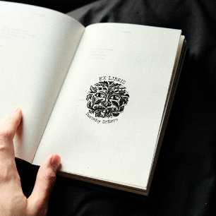 Tampons Encreurs Ex Libris personnalisé visage de la nature vintage