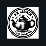 Tampons Encreurs Ex Libris - Pot de thé<br><div class="desc">Un design élégant d'Ex Libris avec un motif de théière. Modifiez le nom pour customiser.</div>