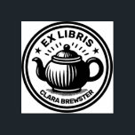 Tampons Encreurs Ex Libris - Pot de thé<br><div class="desc">Un design élégant d'Ex Libris avec un motif de théière. Modifiez le nom pour customiser.</div>