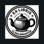 Tampons Encreurs Ex Libris - Pot de thé<br><div class="desc">Un design élégant d'Ex Libris avec un motif de théière. Modifiez le nom pour customiser.</div>