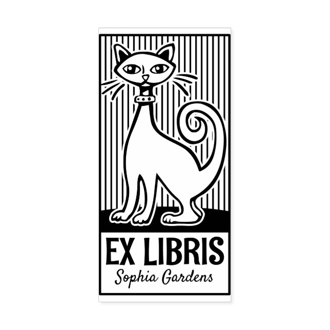 Tampons Encreurs Ex Libris - Retro Cat v2 (Impression)