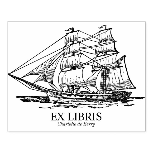 Tampons Encreurs Ex Libris - Voilier (Brig) (Impression)