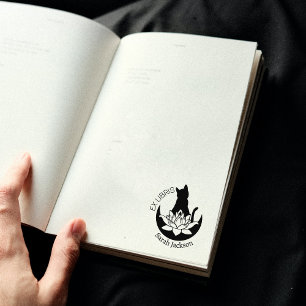 Tampons Encreurs Ex Libris Zen Chat, Lotus Moon Livre