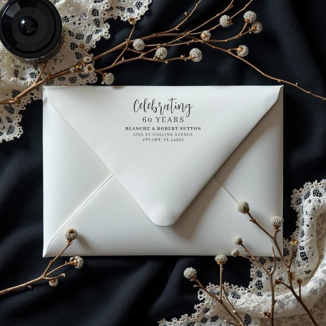 Tampons Encreurs Exquisite Elegant Wedding Anniversarie Address (Exquisite Elegant Wedding Anniversarie Address Rubber Stamps.)