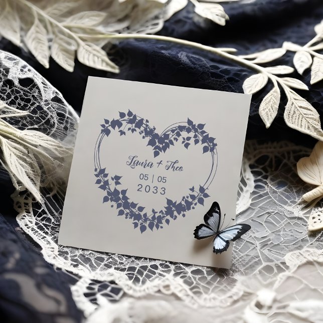 Tampons Encreurs Exquisite Heart of Leaves & Wild Branches Wedding (Exquisite Heart of Leaves and Wild Branches for Wedding Rubber Stamp.)