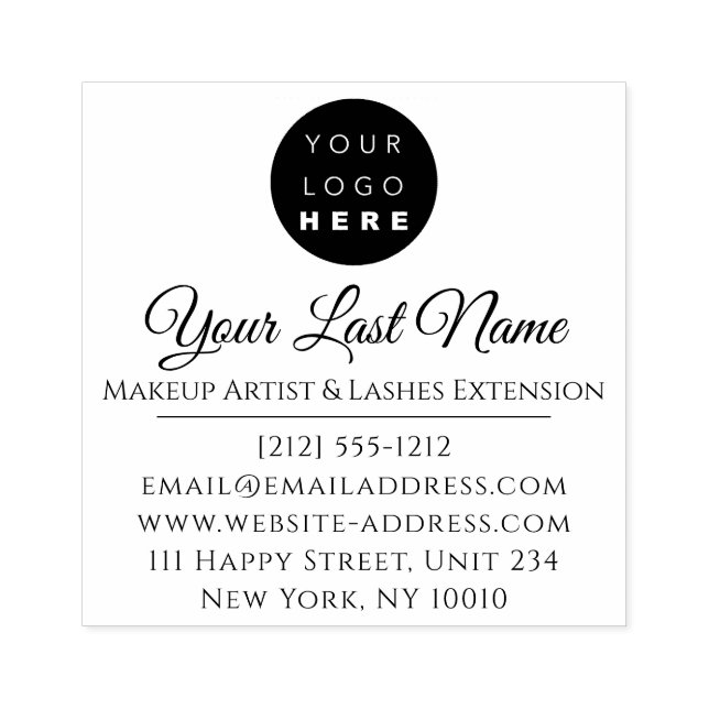 Tampons Encreurs Eyelashes maquillage Artiste Nom du logo personnal (Impression)