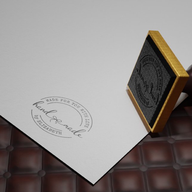 Tampons Encreurs Fabriqué à la main avec amour Élégant Script Timbr (Créateur téléchargé)