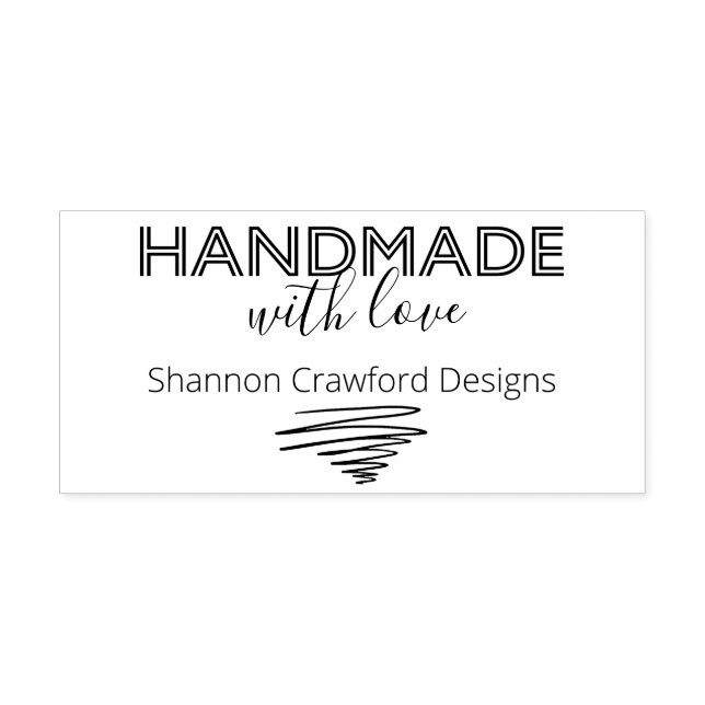 Tampons Encreurs Fabriqué à la main avec amour Moderne Rétro Signat (Impression)