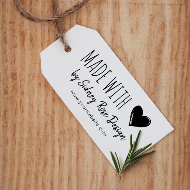Tampons Encreurs Fabriqué avec amour Doodled Coeur & Nom (Créateur téléchargé)