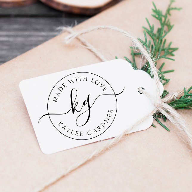 Tampons Encreurs Fabriqué Avec Amour Monogramme Entreprise (Créateur téléchargé)