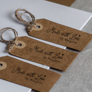 Tampons Encreurs Fabriqué Avec Amour, Personnalisé Minimaliste Sign