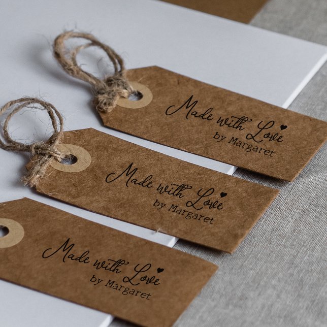 Tampons Encreurs Fabriqué Avec Amour, Personnalisé Minimaliste Sign (Créateur téléchargé)