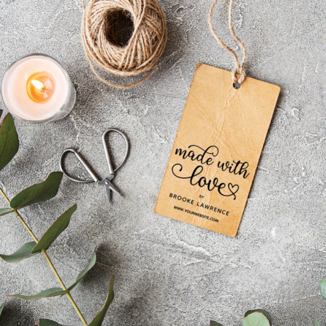 Tampons Encreurs Fabriqué avec l'amour joli script de coeur (Créateur téléchargé)