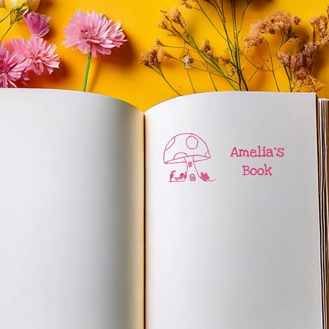 Tampons Encreurs Fairy Tale Toadstool House Ce Livre Appartient À S (Créateur téléchargé)