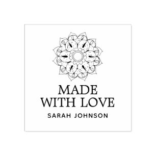 Tampons Encreurs Fait Avec Amour Fleur de Lotus Personnalisé