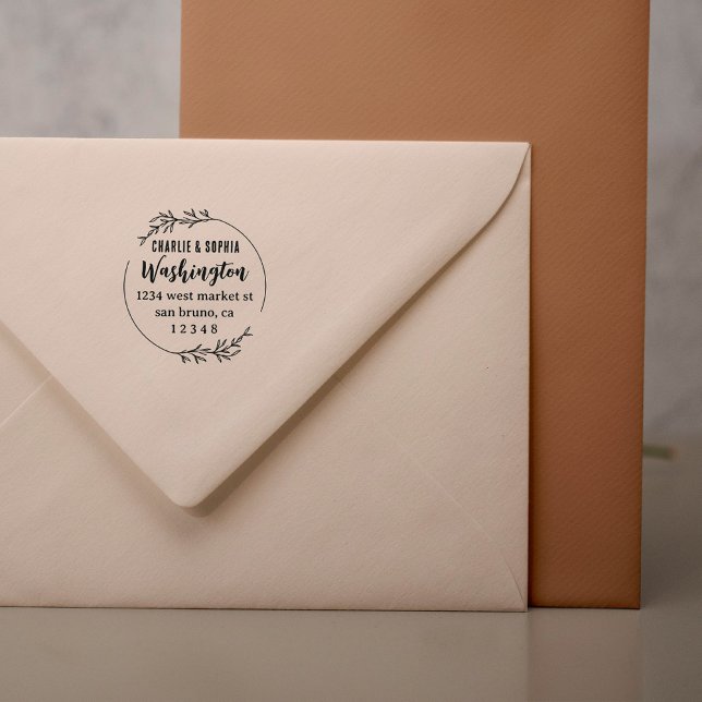 Tampons Encreurs Faites votre propre rustique Wreath Couple Adresse (Créateur téléchargé)