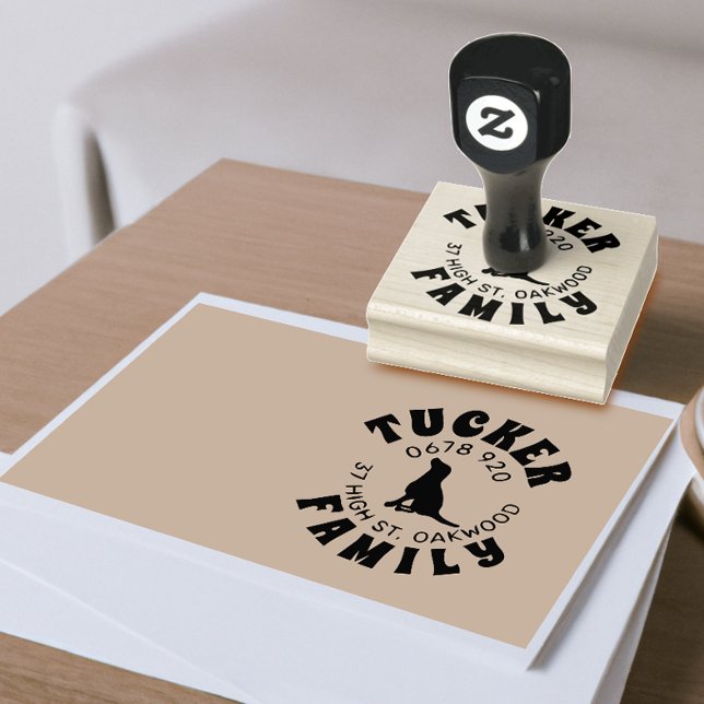 Tampons Encreurs FAMILLE Adresse Chien Image Timbre en caoutchouc (Créateur téléchargé)