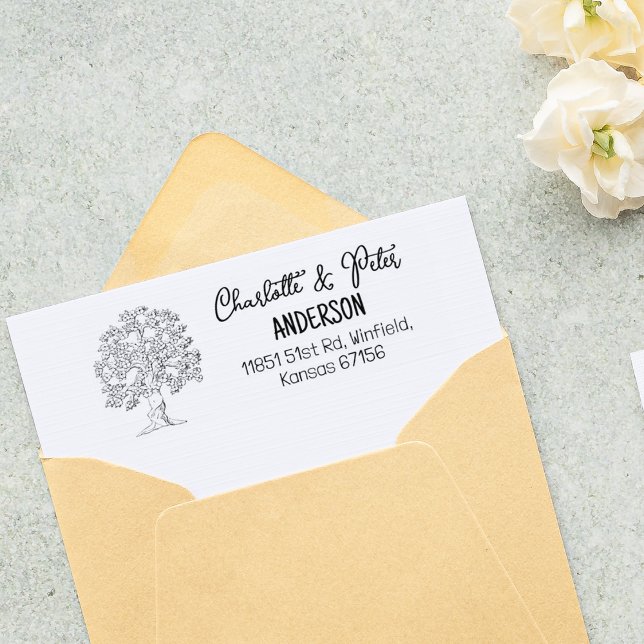 Tampons Encreurs Famille d'adresses de retour d'arborescence (Créateur téléchargé)