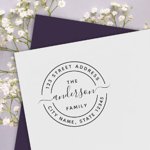 Tampons Encreurs Famille de calligraphie ronde pour adresse de reto
