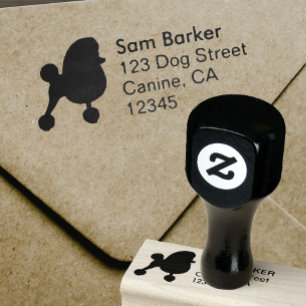 Tampons Encreurs Fancy Toy Poodle Dog Silhouette Retour Adresse