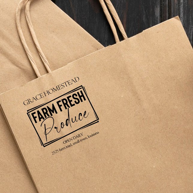 Tampons Encreurs Farm Fresh Produce Farmers Market Ajouter le nom (Créateur téléchargé)