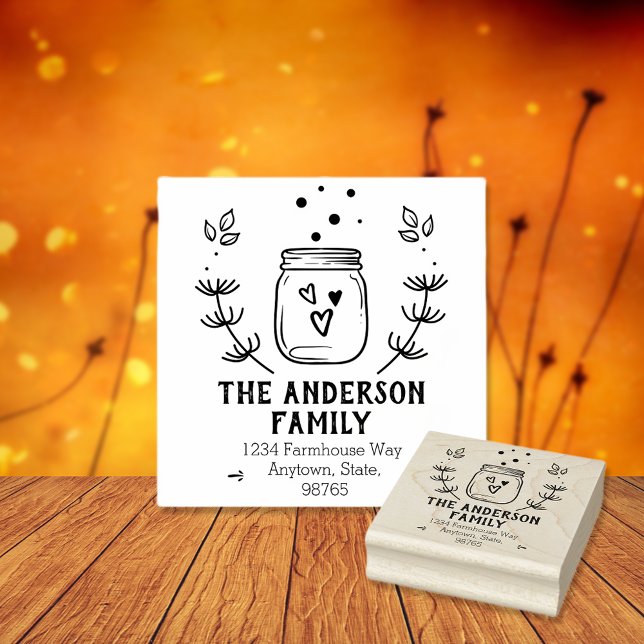 Tampons Encreurs Farmhouse Mason Jar Adresse de retour (Créateur téléchargé)