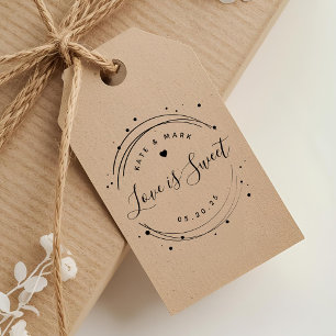 Tampons Encreurs Faveur de mariage Love is Sweet circulaire moderne