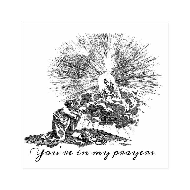 Tampons Encreurs Femme priant à Marie et Jésus Religieux (Impression)