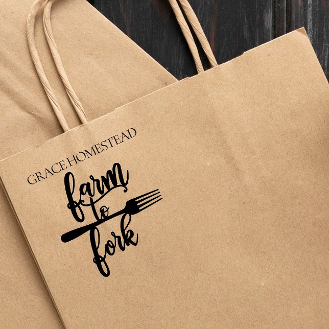 Tampons Encreurs Ferme à fourche Farmers Market Ajouter un nom (Créateur téléchargé)