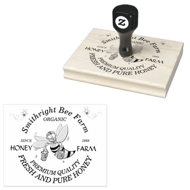 Tampons Encreurs Ferme D'Abeilles De Miel Avec Des Bouts De Timbre  (Tamponné)