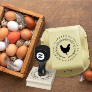 Tampons Encreurs Ferme de poulets rustique carton d'oeufs personnal