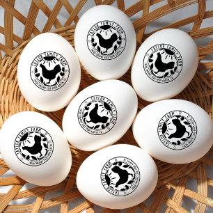 Tampons Encreurs Ferme Oeufs Famille Ferme Rustique Poulet Rond Ron