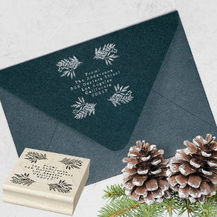 Tampons Encreurs Festive Flora Joyeux Noël en encre d'argent