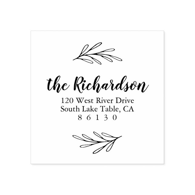 Tampons Encreurs Feuilles botaniques Adresse de retour Auto-encrage (Impression)