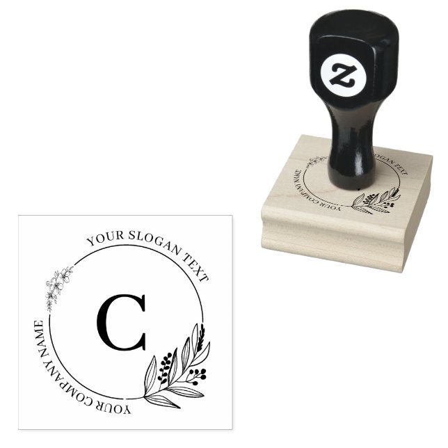 Tampons Encreurs Feuilles botaniques et fleurs Typographie personna (Tamponné)