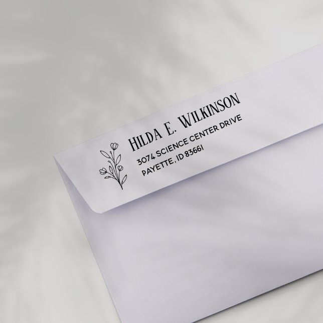 Tampons Encreurs Feuilles botaniques simples et élégants Adresse de (Rubber Stamp Mock-up)
