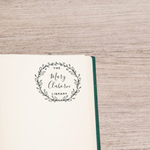 Tampons Encreurs Feuilles Personnalisés Modernes De La Bibliothèque