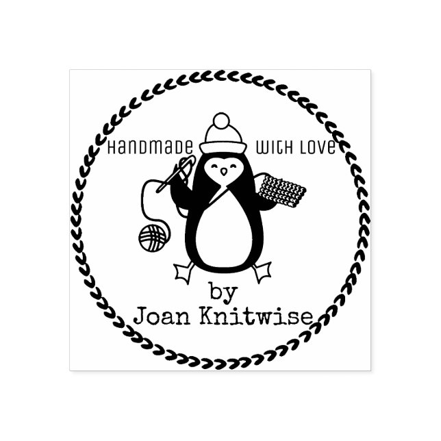 Tampons Encreurs Fil crochet de pingouin de Noël fait à la main par (Impression)