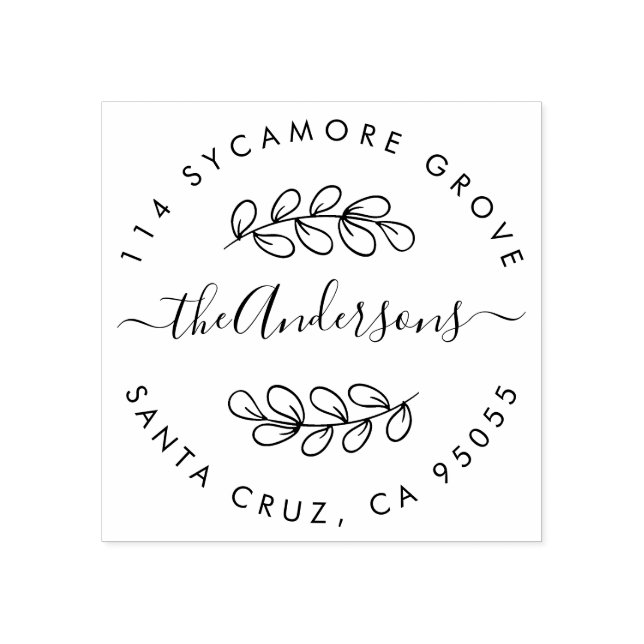 Tampons Encreurs Fil Dessiné À La Main Personnalisé Nom De Famille  (Impression)