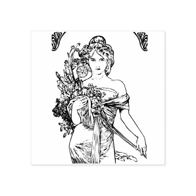 Tampons Encreurs Fille Art nouveau - Mucha (Impression)