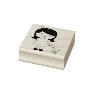 Tampons Encreurs Fille mignonne avec canicule