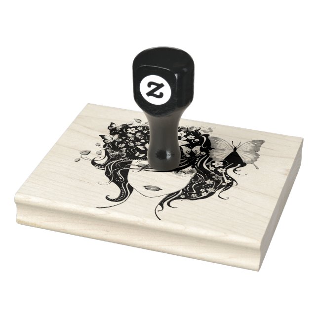 Tampons Encreurs Fille papillon 1A (Tampon)