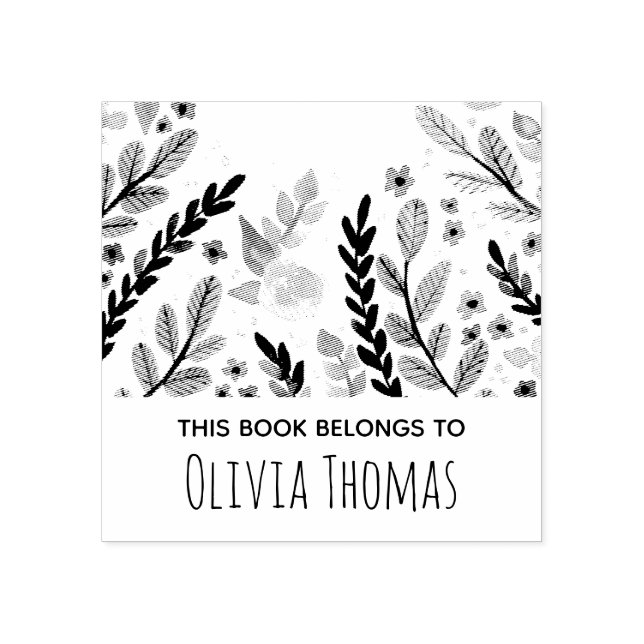 Tampons Encreurs Filles Fleurs florales modernes et plaque d'immatr (Impression)